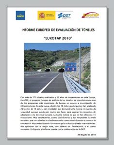 Informe Europeo evaluación túneles