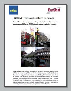 Informe transporte público en Europa