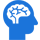 Icono azul cerebro