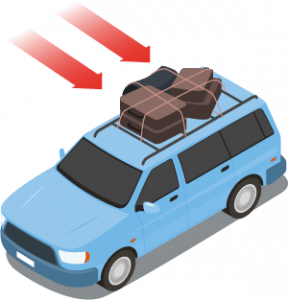 Evitar equipaje techo vehículo