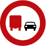 Señal adelantamiento prohibido para camiones