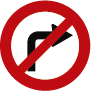 Señal giro a la derecha prohibido