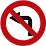 Señal giro a la izquierda prohibido