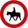 Señal Entrada prohibida a animales de montura