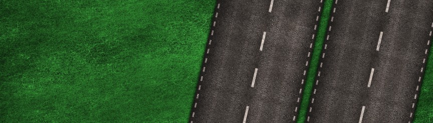 Líneas verdes carretera