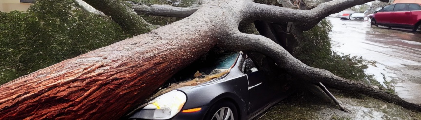 Caída árbol en coche