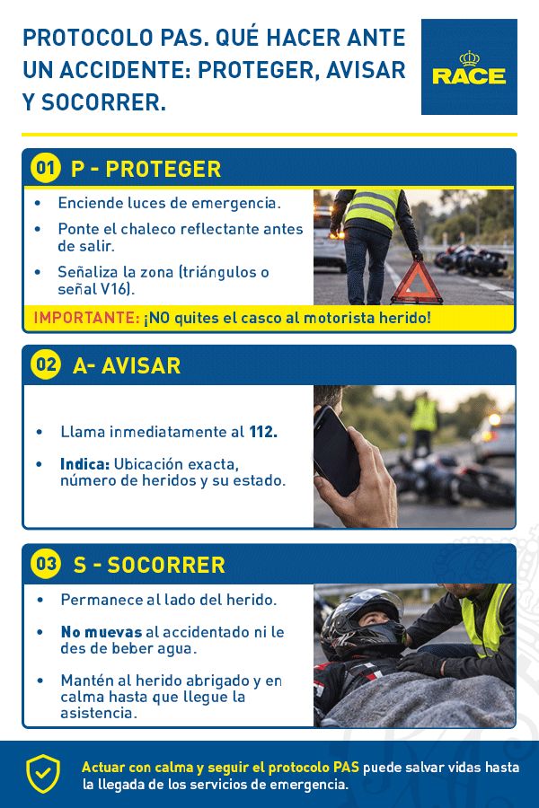 pasos que seguir ante un accidente de moto